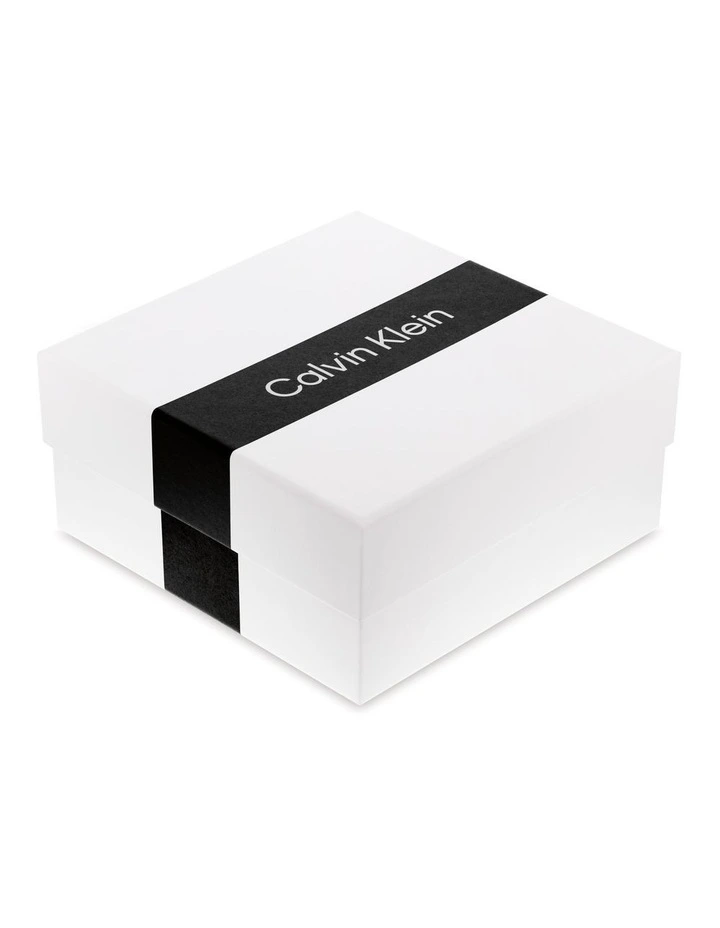 Contoured Barrel Ionic Plated Thin Steel Chain Bracelet in Gold image 4