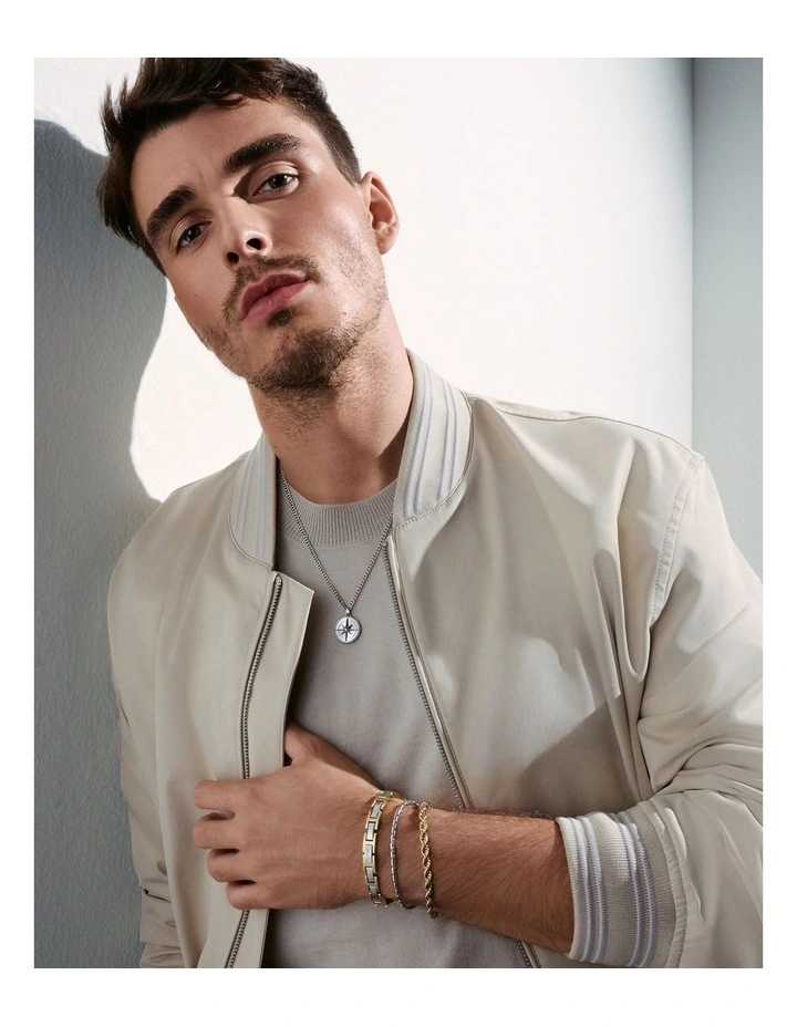 Myles Ionic Plated Thin Steel Chain Bracelet in Gold image 5