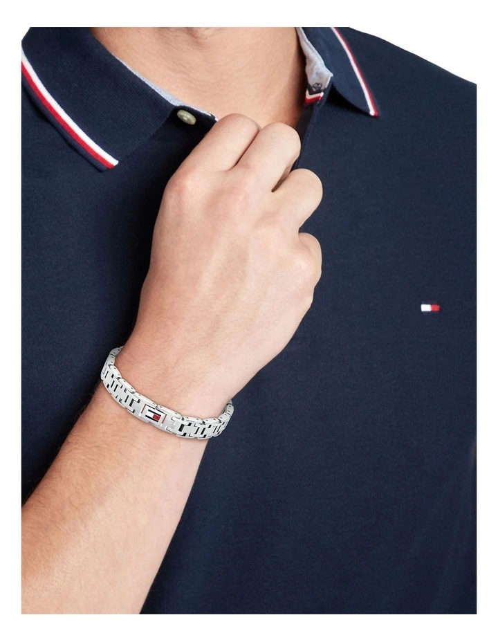 H-Link Stainless Steel Link Bracelet in Silver image 2