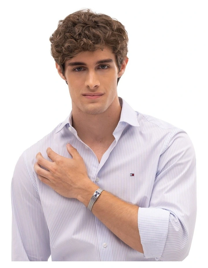 Nautical Mesh Stainless Steel Mesh Chain Bracelet in Silver image 2