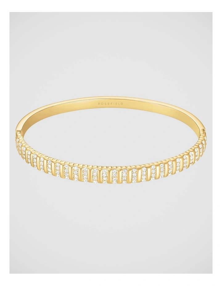 Rosefield Jewellery Stripe Pave Gold Bangle image 1