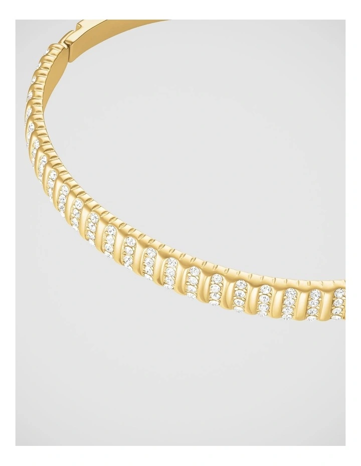 Rosefield Jewellery Stripe Pave Gold Bangle image 2