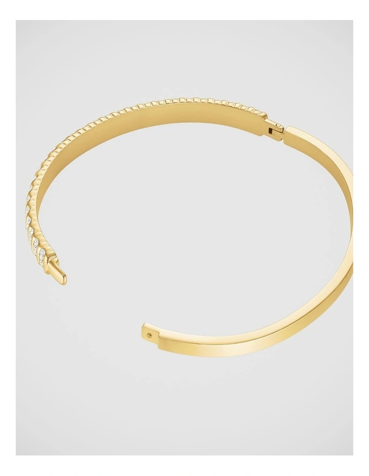 Rosefield Jewellery Stripe Pave Gold Bangle image 3