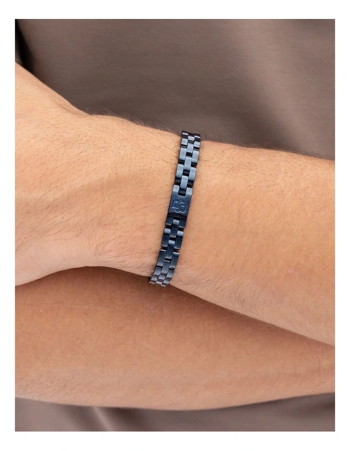 Blue Steel Men's Metal Link Bracelet image 4