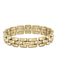 Gold Steel Women's Metal Link Bracelet