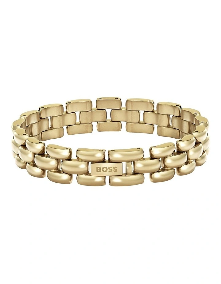 Gold Steel Women's Metal Link Bracelet image 1
