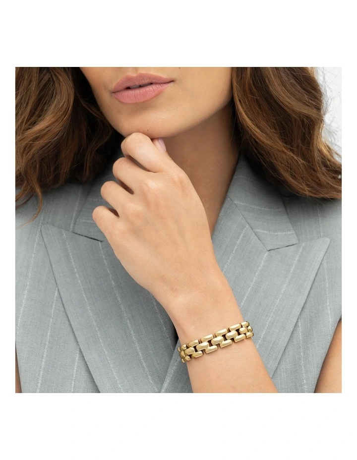 Gold Steel Women's Metal Link Bracelet image 5
