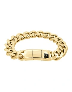 Gold Steel Men's Chain Bracelet