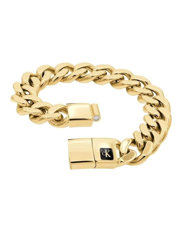 Gold Steel Men's Chain Bracelet image 2