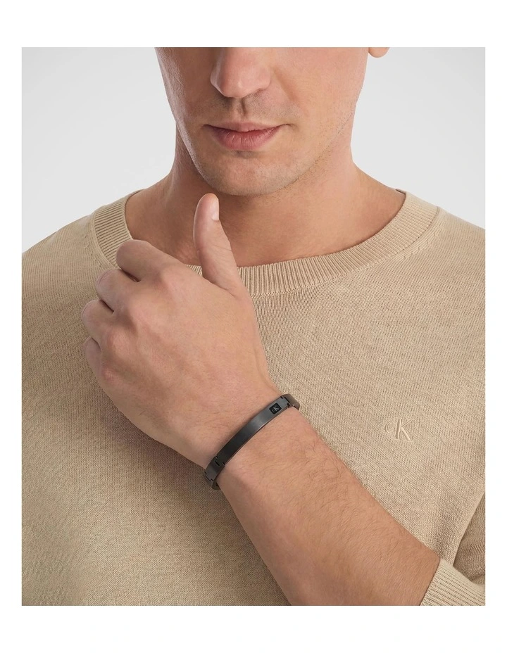 Grey Steel Men's Metal Link Bracelet image 3