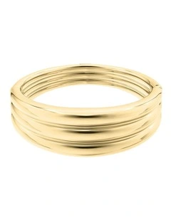 Gold Steel Women's Hinge Bangle