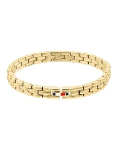 Gold Steel Women's Metal Link Bracelet