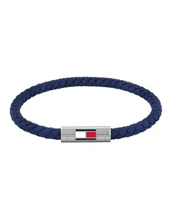 Stainless Steel & Blue Nylon Men's Nylon Bracelet