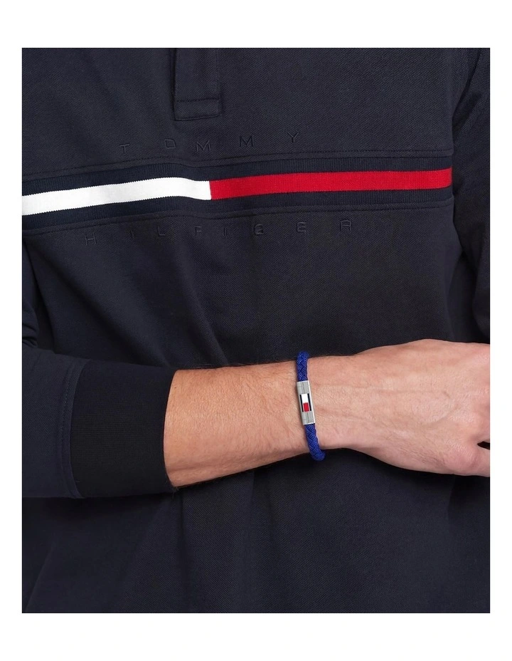 Stainless Steel & Blue Nylon Men's Nylon Bracelet image 2