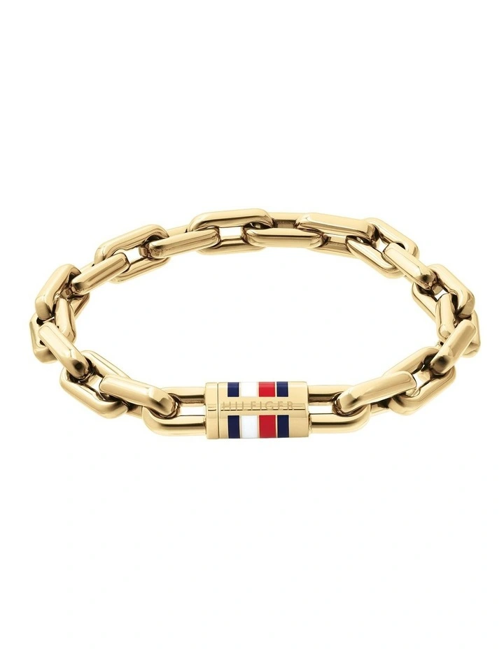 Gold Steel Men's Chain Bracelet image 1