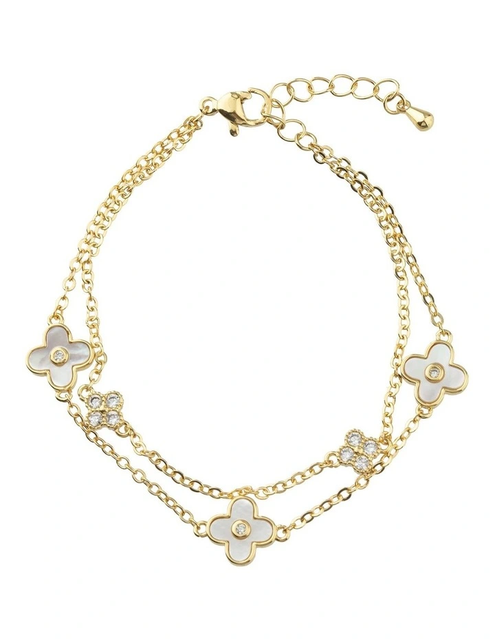 Gregory Ladner Layered Clover Bracelet GJBF008M in Gold image 1
