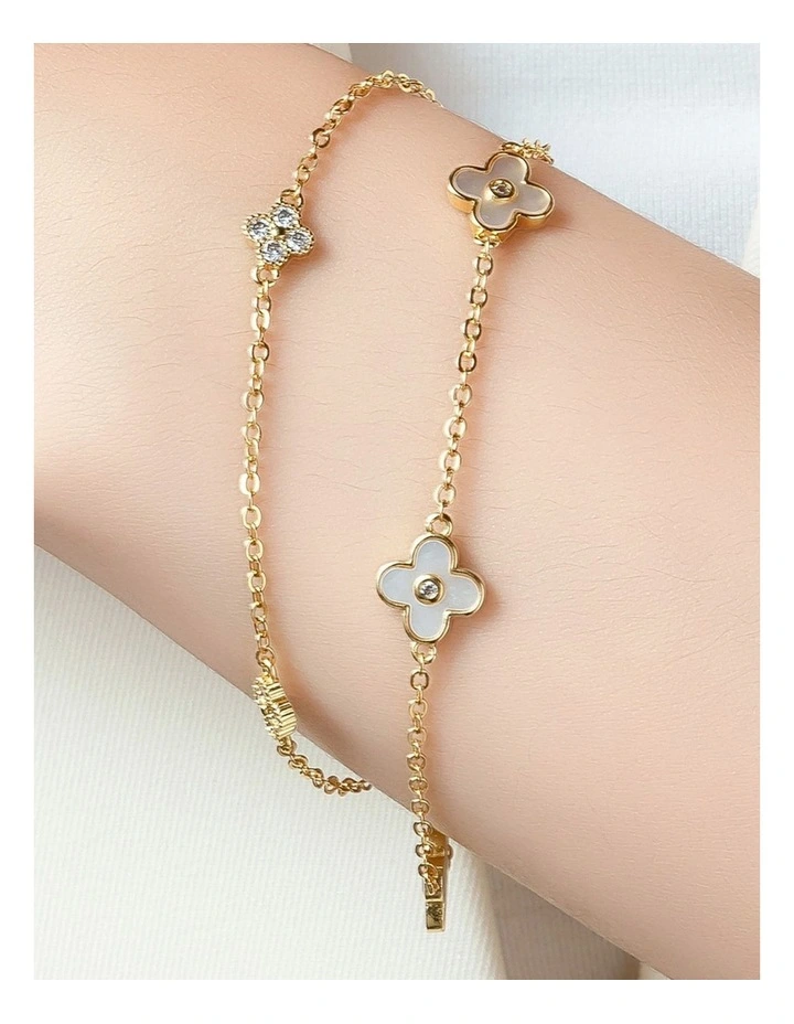 Gregory Ladner Layered Clover Bracelet GJBF008M in Gold image 3