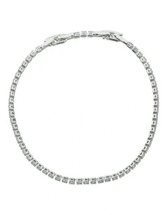 Gregory Ladner CZ Fine Tennis Bracelet GJBF010M in Rhodium