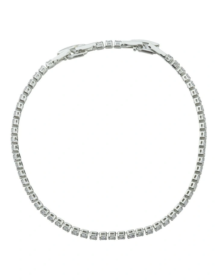 Gregory Ladner CZ Fine Tennis Bracelet GJBF010M in Rhodium image 1