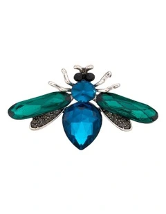 Decorative Bee Motif Brooch in Blue