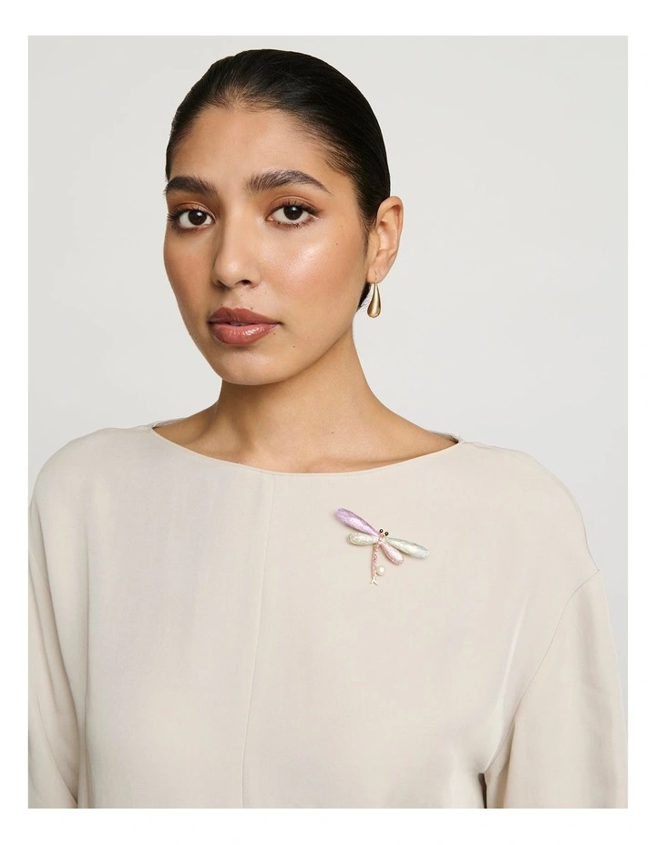 Bejewelled Dragonfly Brooch in Multi image 2