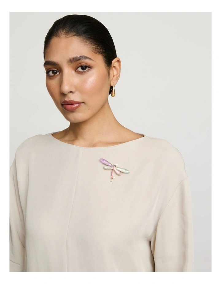 Bejewelled Dragonfly Brooch in Multi image 3