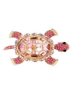 Sparkly Turtle Brooch in Pink