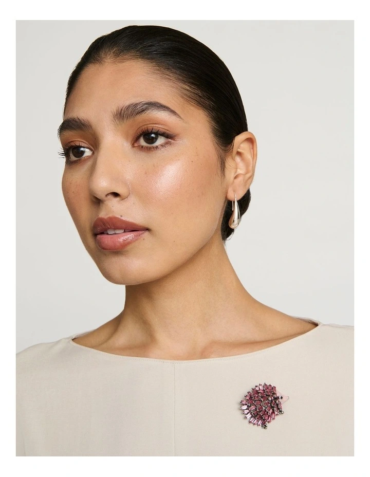 Decorative Hedgehog Motif Brooch in Pink image 2