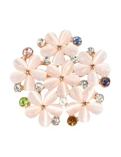 Flower Meadow Brooch in Pink