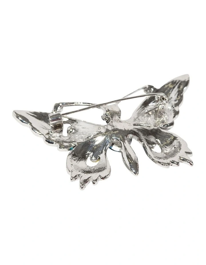 Gemstone Butterfly Brooch in Multi image 3