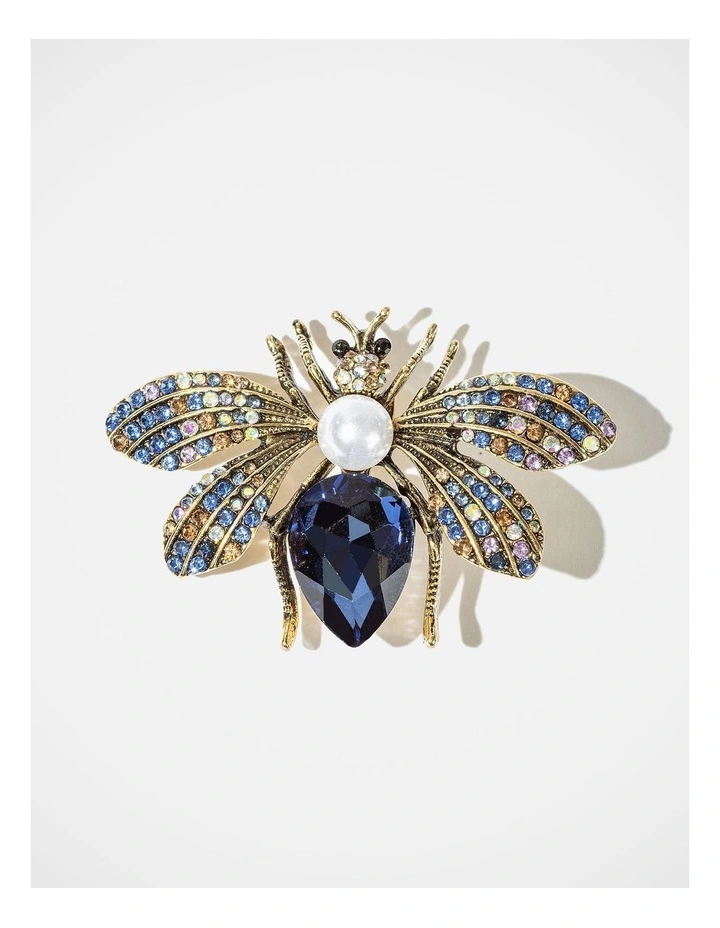 Barcs Hues Insect Brooch in Blue image 1
