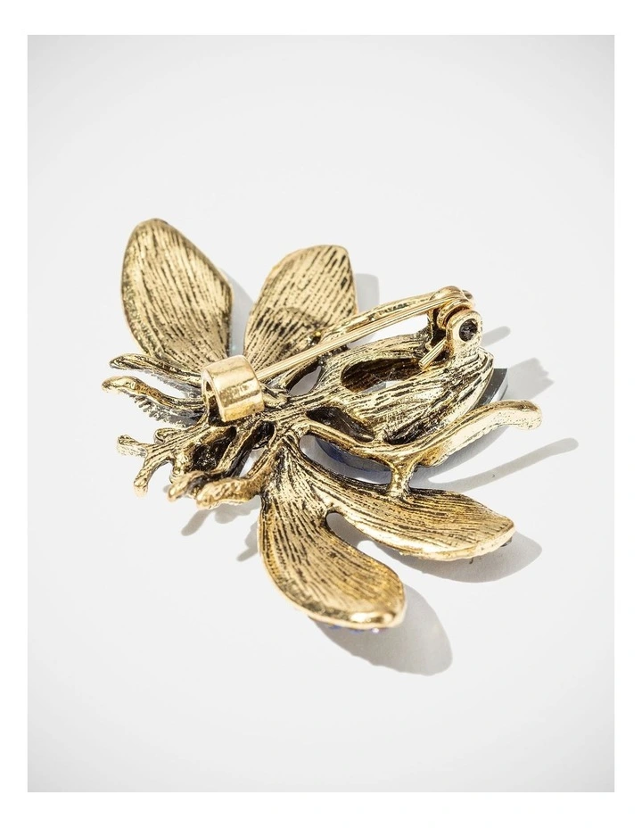 Barcs Hues Insect Brooch in Blue image 3