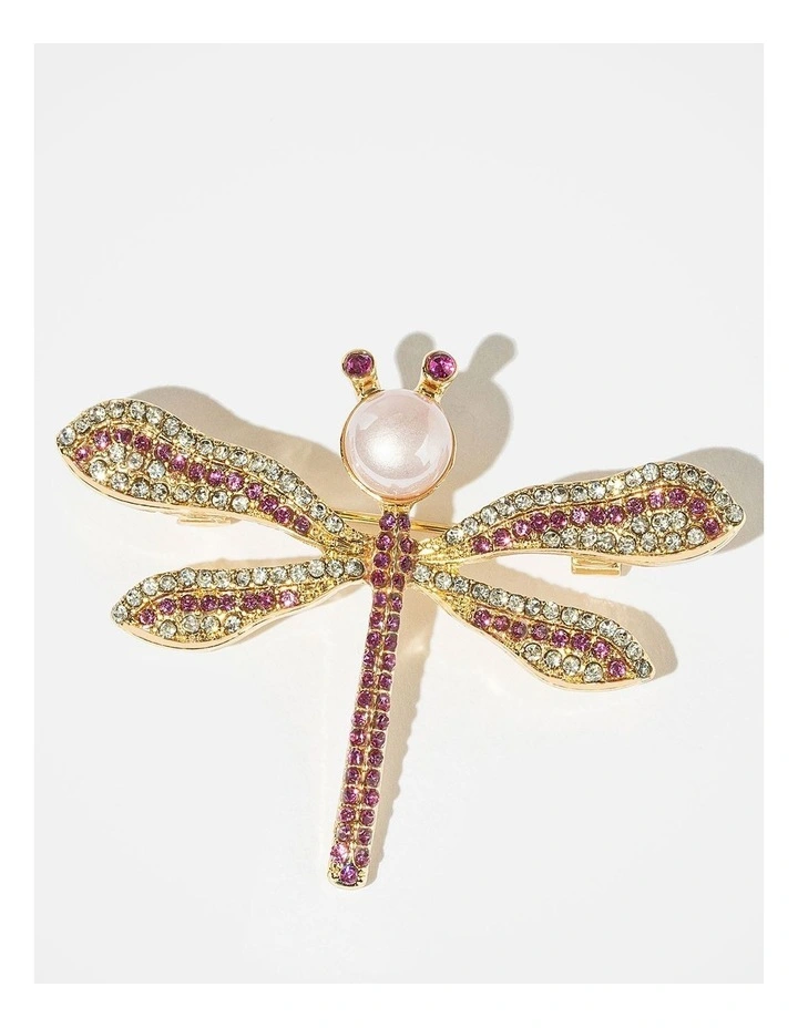 Barcs Petite dragonfly brooch BA02087PBPNKO in Pink image 1