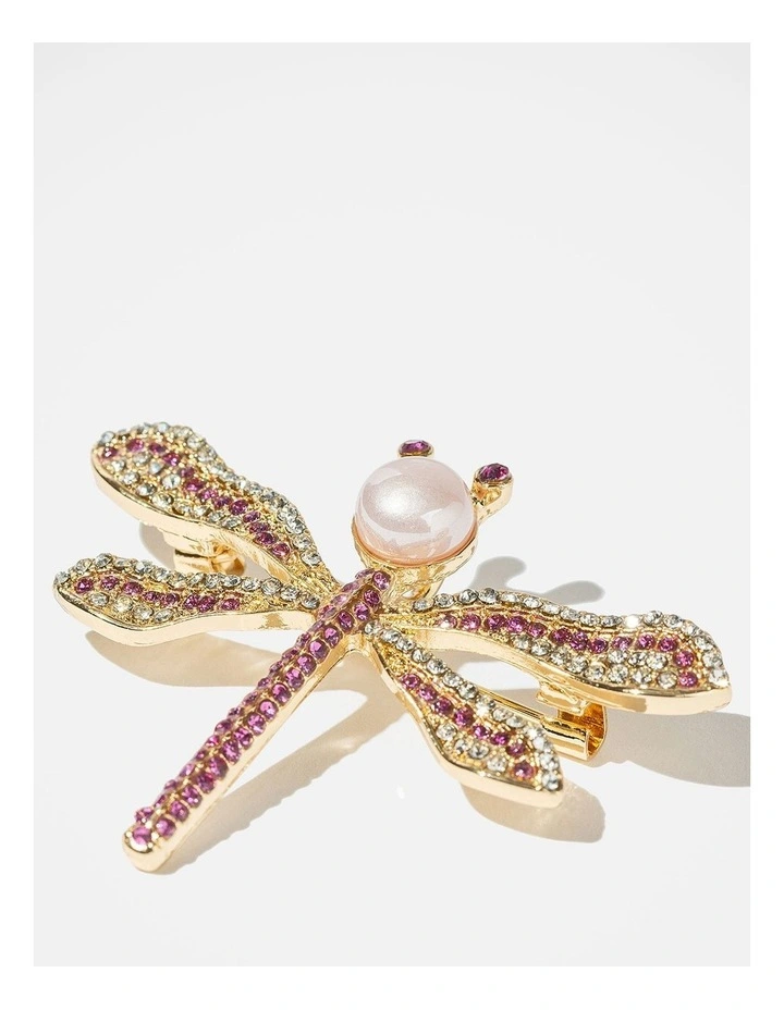 Barcs Petite dragonfly brooch BA02087PBPNKO in Pink image 2