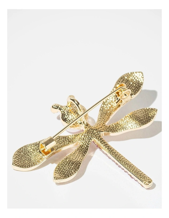 Barcs Petite dragonfly brooch BA02087PBPNKO in Pink image 3