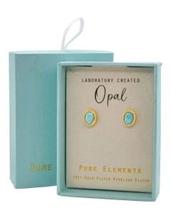 Lab Created Stud Earrings in Opal