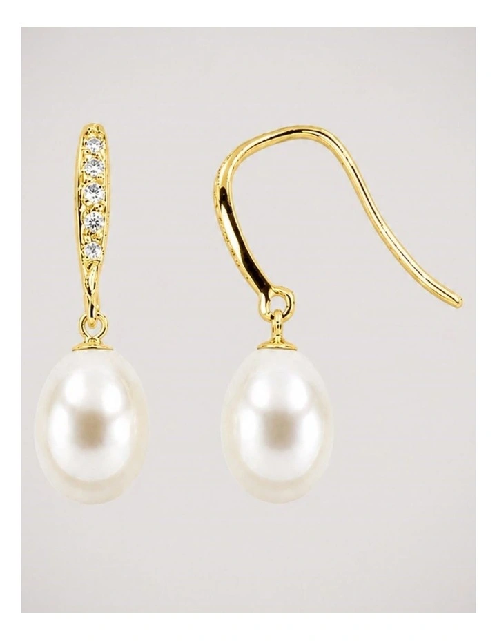 Brilliant Pearl Hook Earrings in Multi image 1