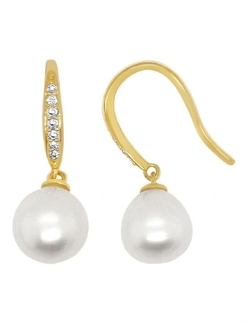 Brilliant Pearl Hook Earrings in Multi