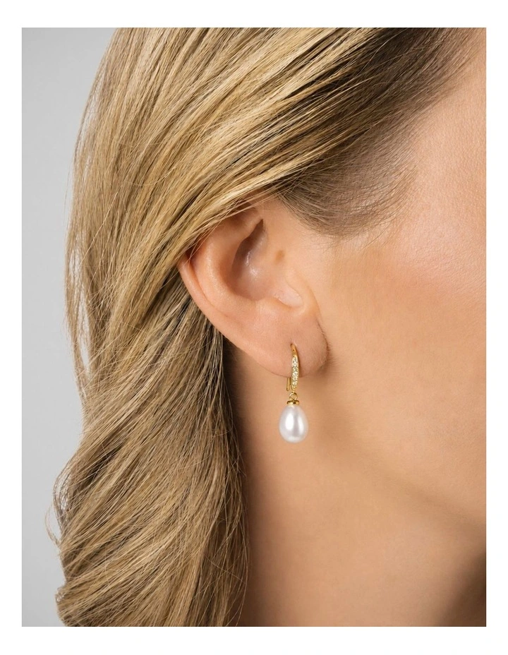 Brilliant Pearl Hook Earrings in Multi image 3