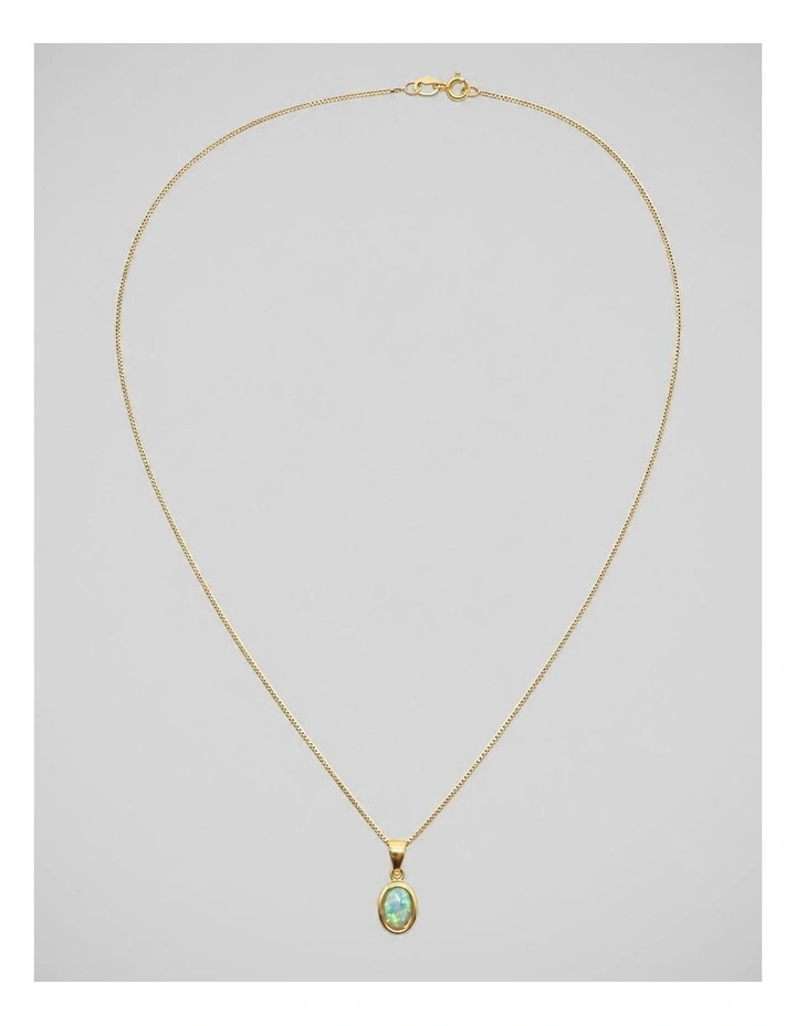 Lab Oval Pendant in Opal Gold image 1