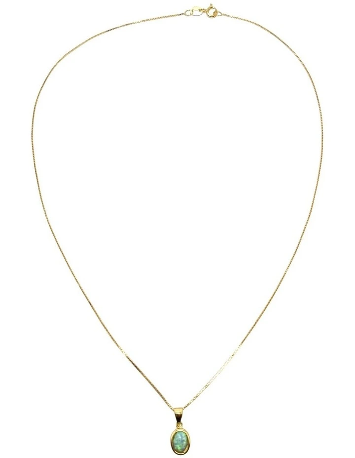 Lab Oval Pendant in Opal Gold image 4