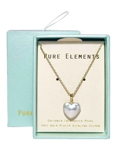 Unique Heart Pearl Pendant Necklace in Multi
