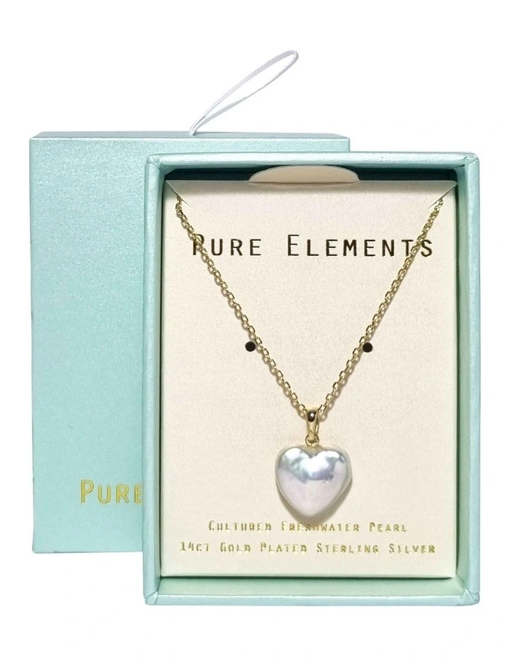 Unique Heart Pearl Pendant Necklace in Multi image 1
