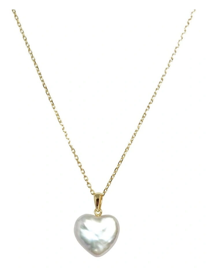 Unique Heart Pearl Pendant Necklace in Multi image 3