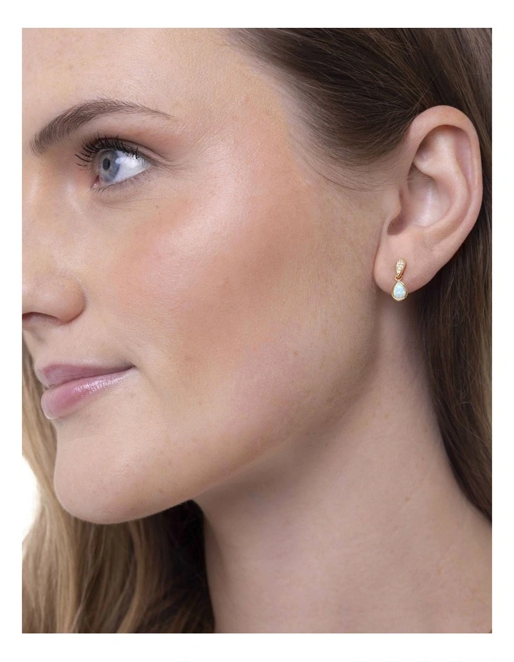 Dainty Opal Drops in Gold image 2