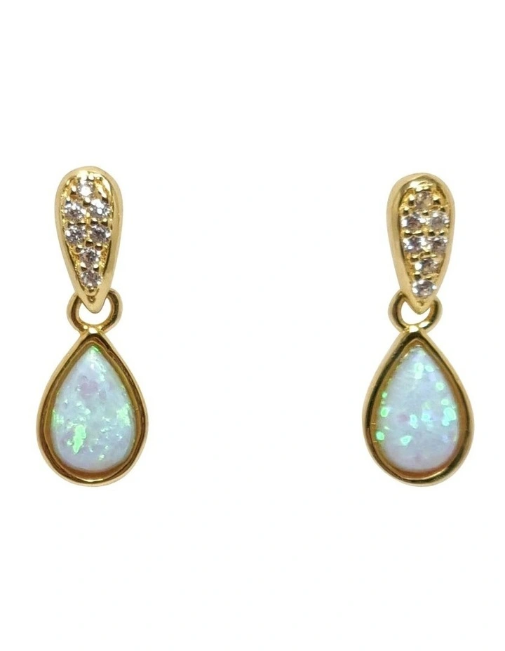 Dainty Opal Drops in Gold image 3