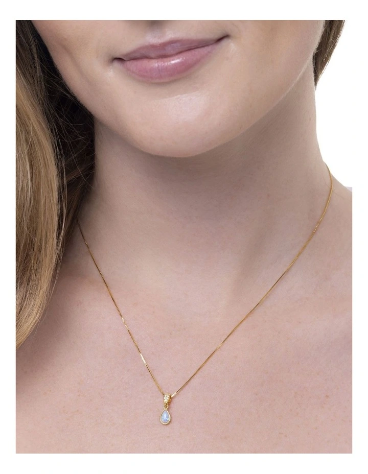 Dainty Opal Pendant in Gold image 2