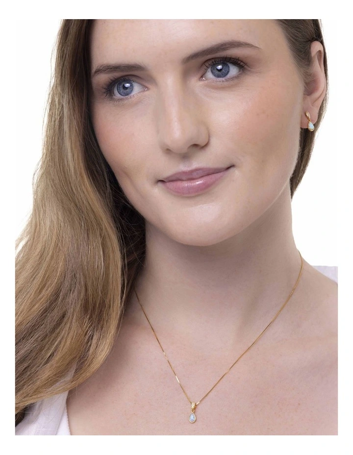 Dainty Opal Pendant in Gold image 3