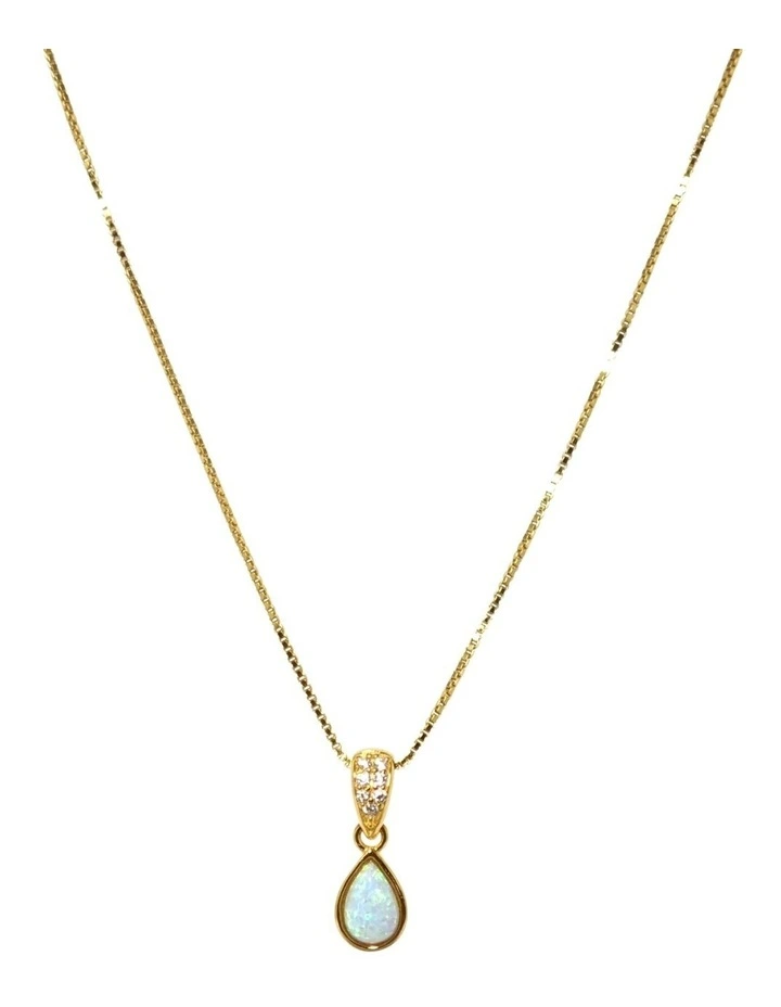 Dainty Opal Pendant in Gold image 4