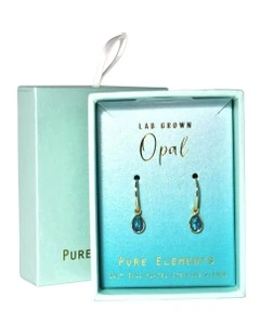 Opal Hook Earrings in Gold